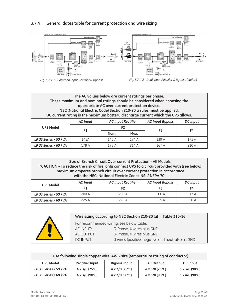 GE Industrial Solutions LP 33 Series 50 & 60 kVA Installation Guide User Manual | Page 25 / 42