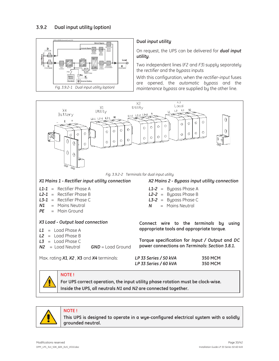 GE Industrial Solutions LP 33 Series 50 & 60 kVA Installation Guide User Manual | Page 30 / 42