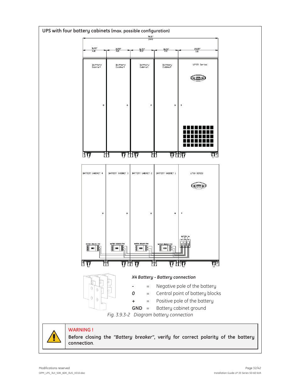 GE Industrial Solutions LP 33 Series 50 & 60 kVA Installation Guide User Manual | Page 32 / 42