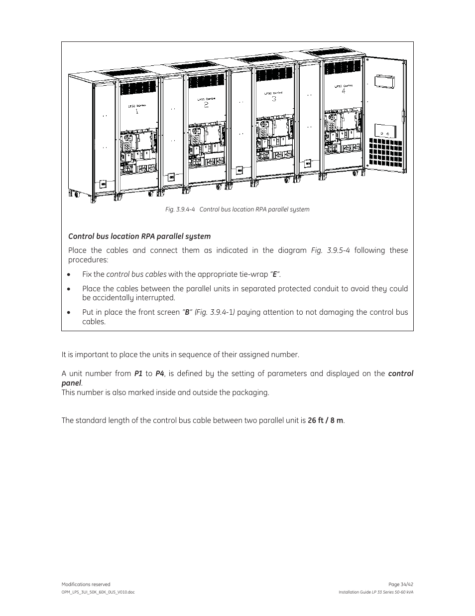 GE Industrial Solutions LP 33 Series 50 & 60 kVA Installation Guide User Manual | Page 34 / 42