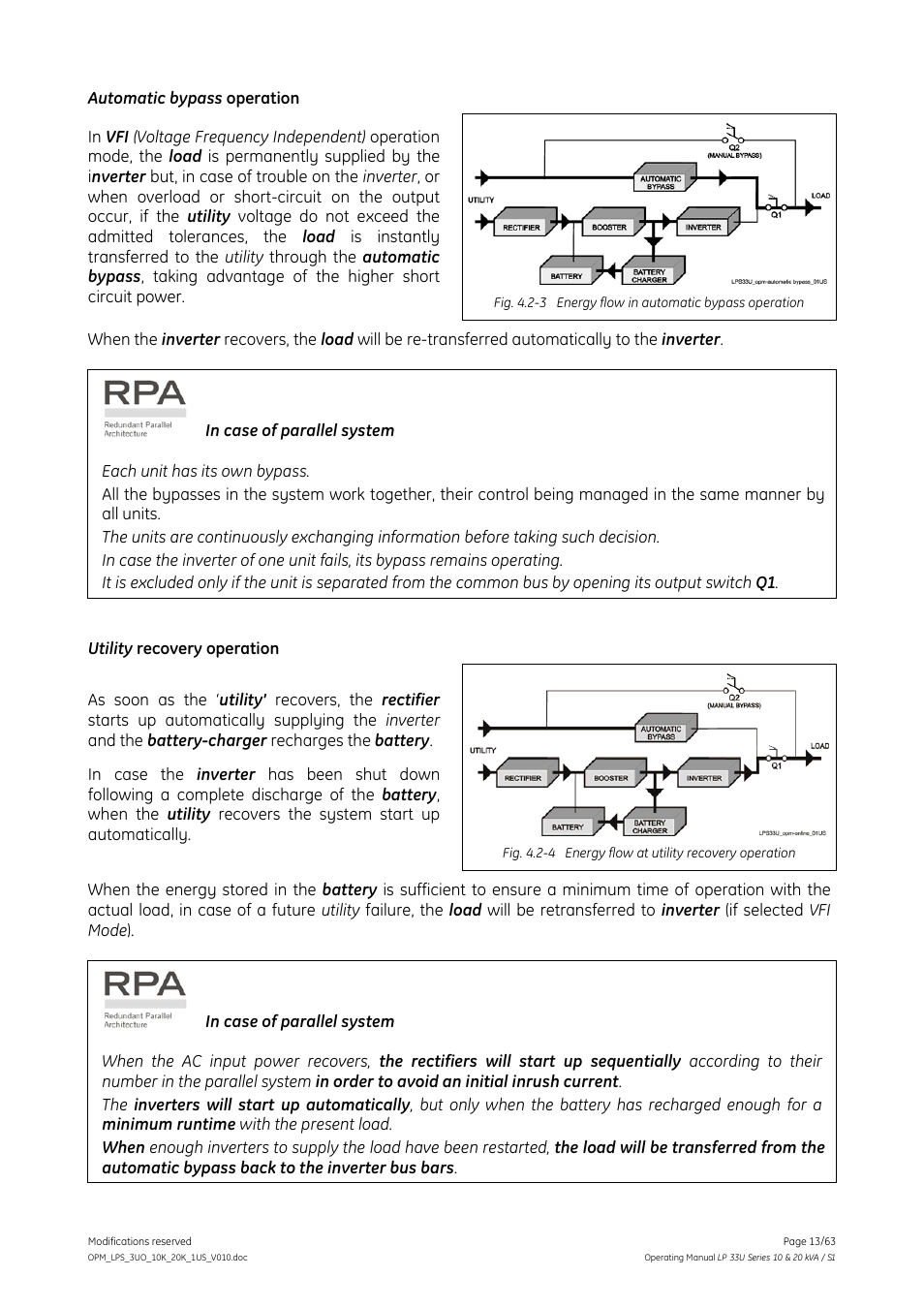 GE Industrial Solutions LP 33U Series 10 & 20 kVA Operating Manual User Manual | Page 13 / 63