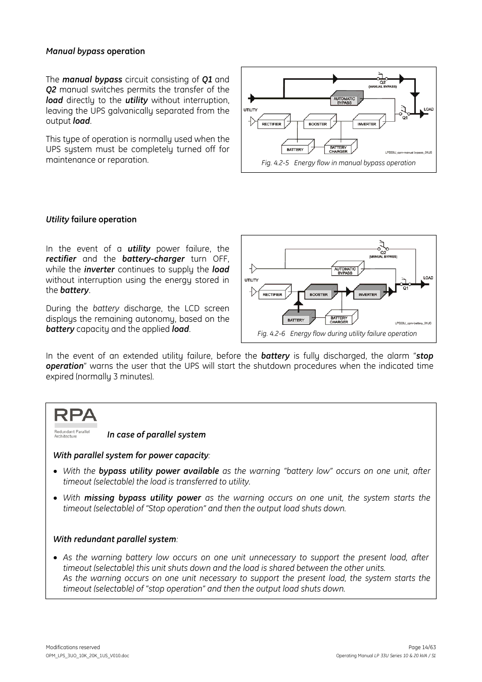 GE Industrial Solutions LP 33U Series 10 & 20 kVA Operating Manual User Manual | Page 14 / 63