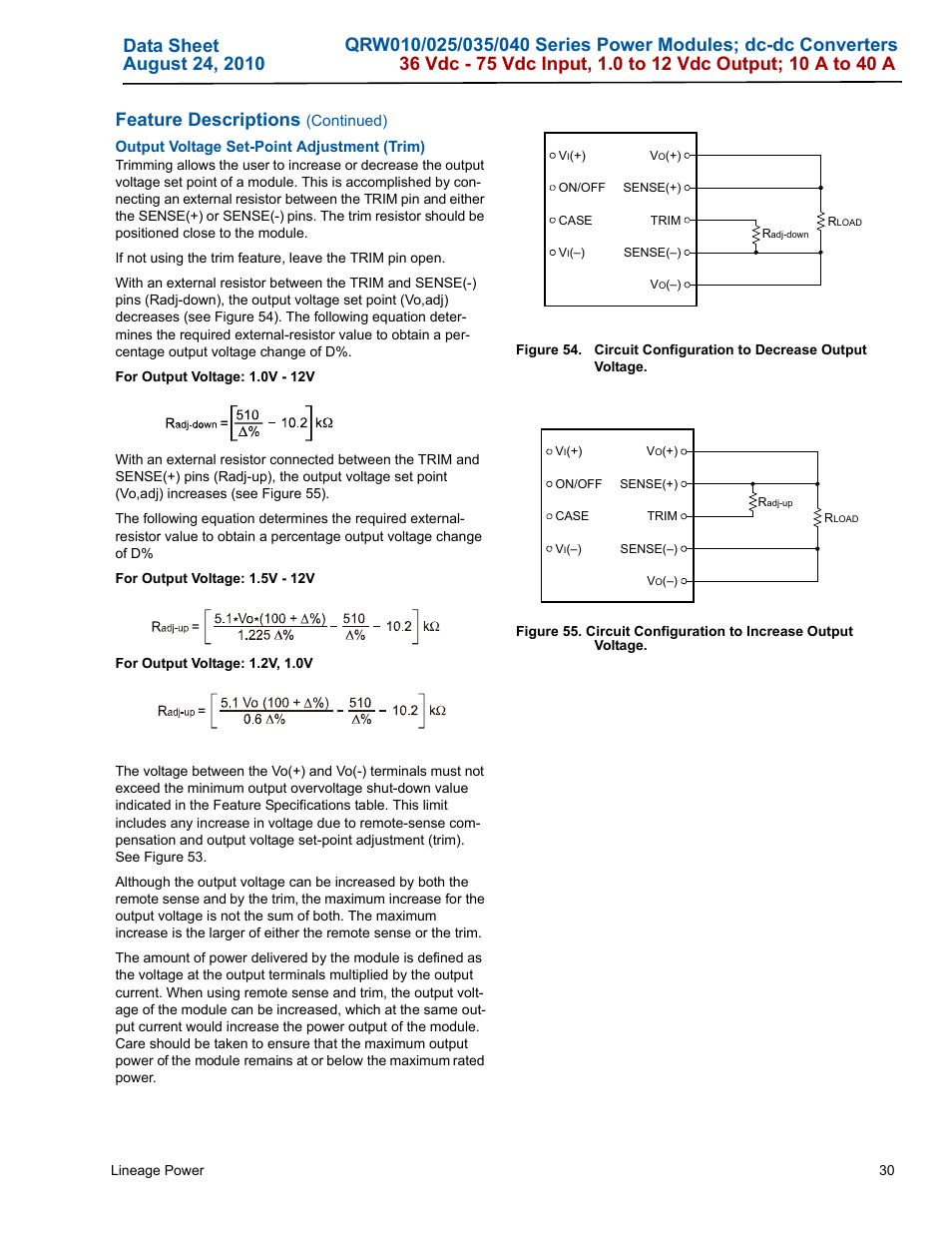 GE Industrial Solutions QRW010-025-035-040 Series User Manual | Page 30 / 37