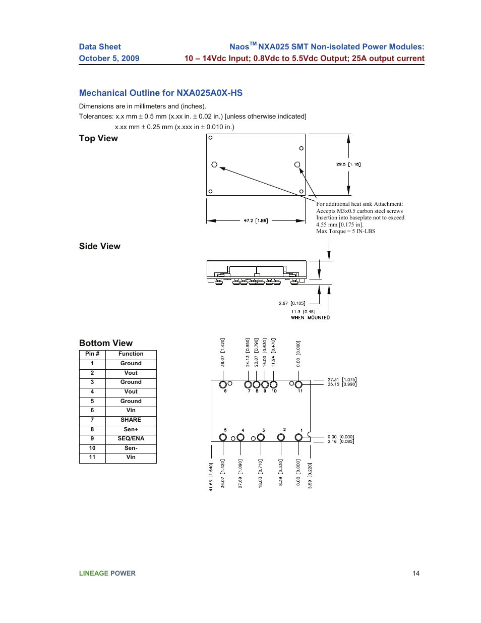 GE Industrial Solutions NaOS NXA025 SMT User Manual | Page 14 / 21