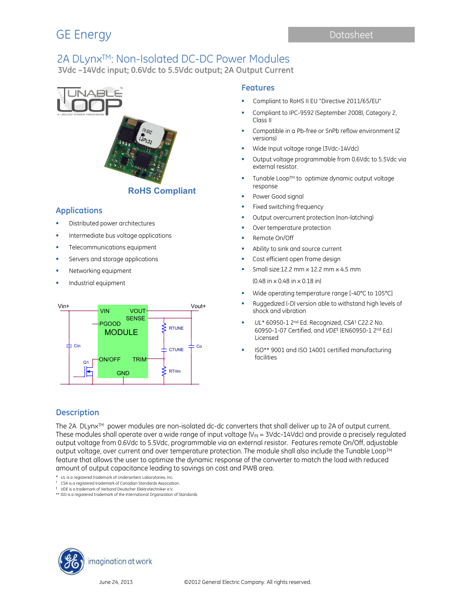 GE Industrial Solutions 2A DLynx User Manual | 24 pages