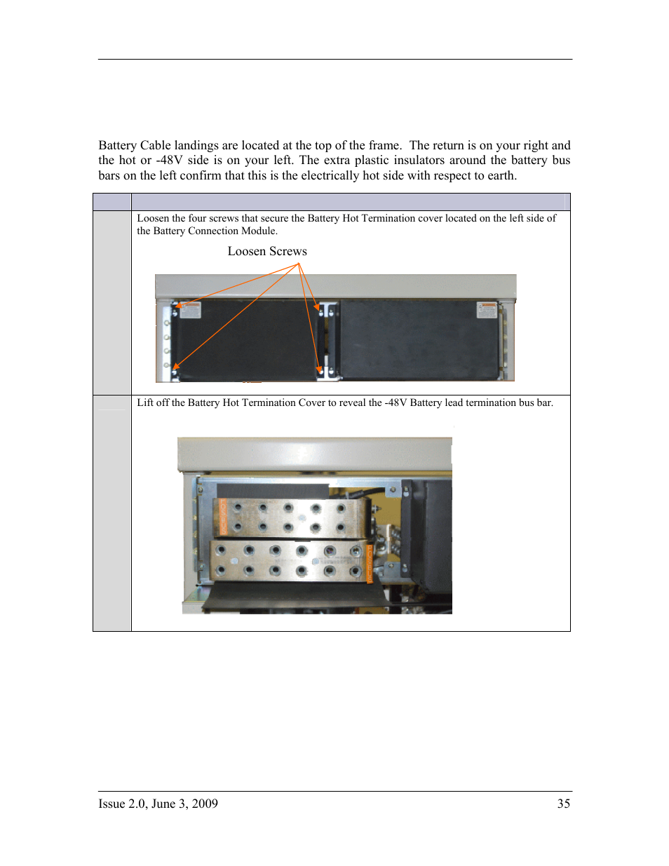 Connect external battery cables | GE Industrial Solutions H2007001 G21 Series User Manual | Page 35 / 92