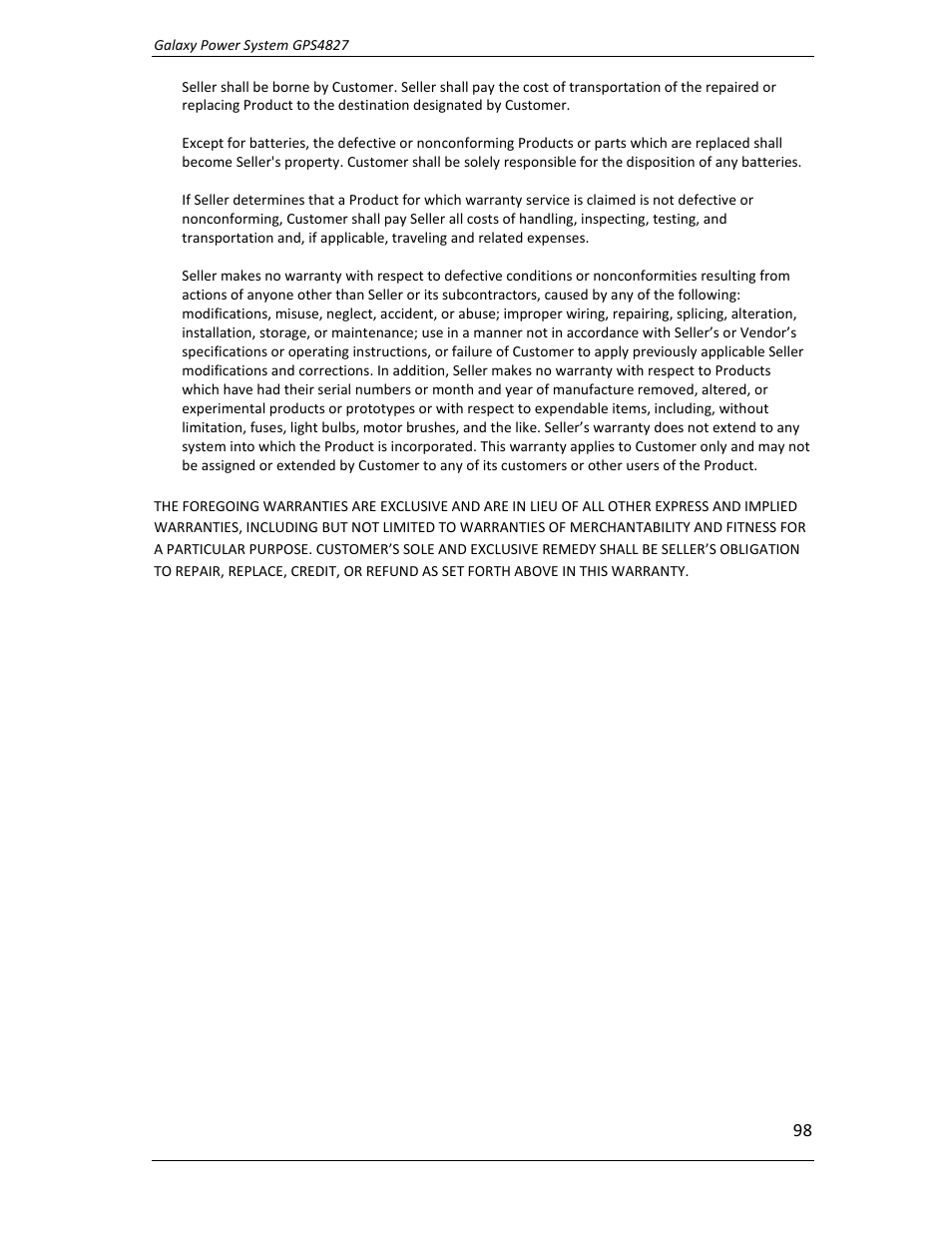 GE Industrial Solutions GPS4827 User Manual | Page 100 / 100