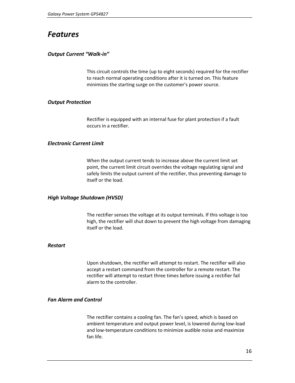 Features | GE Industrial Solutions GPS4827 User Manual | Page 18 / 100