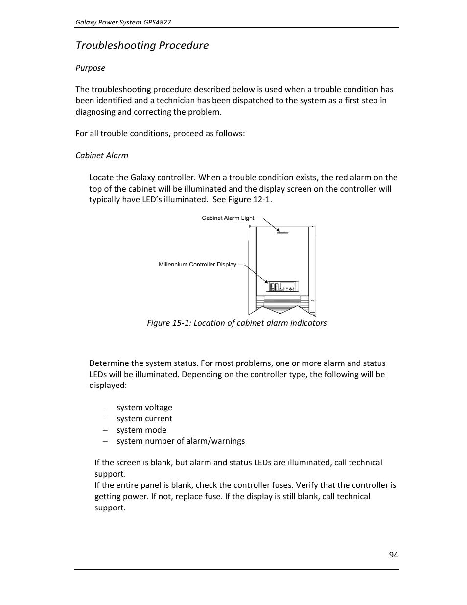 Troubleshooting procedure | GE Industrial Solutions GPS4827 User Manual | Page 96 / 100