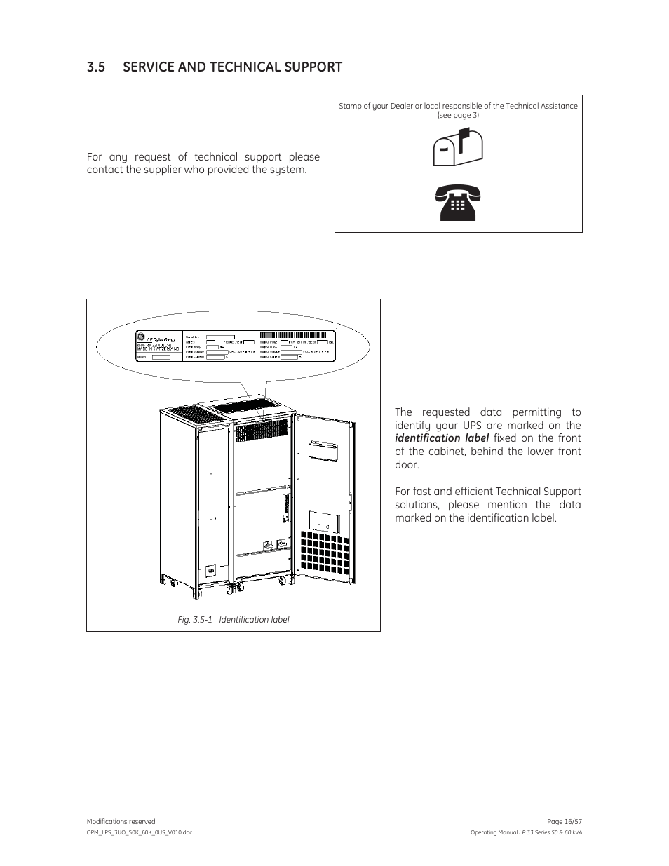 GE Industrial Solutions LP 33 Series 50 & 60 kVA Operating Manual User Manual | Page 16 / 57