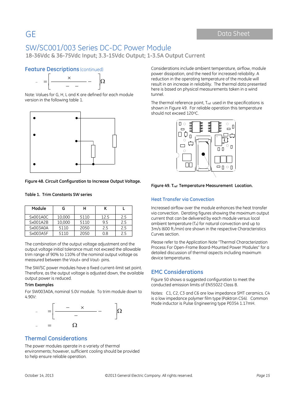 Data sheet | GE Industrial Solutions SW-SC001-003 Series User Manual | Page 15 / 25