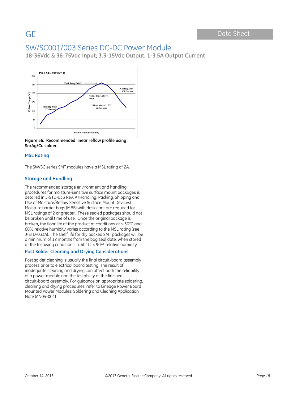 Data sheet | GE Industrial Solutions SW-SC001-003 Series User Manual | Page 18 / 25