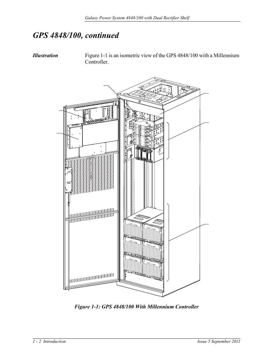 Illustration, Illustration 1-2 | GE Industrial Solutions GPS 4848_100 Users Guide (dual rectifier shelf) User Manual | Page 18 / 118