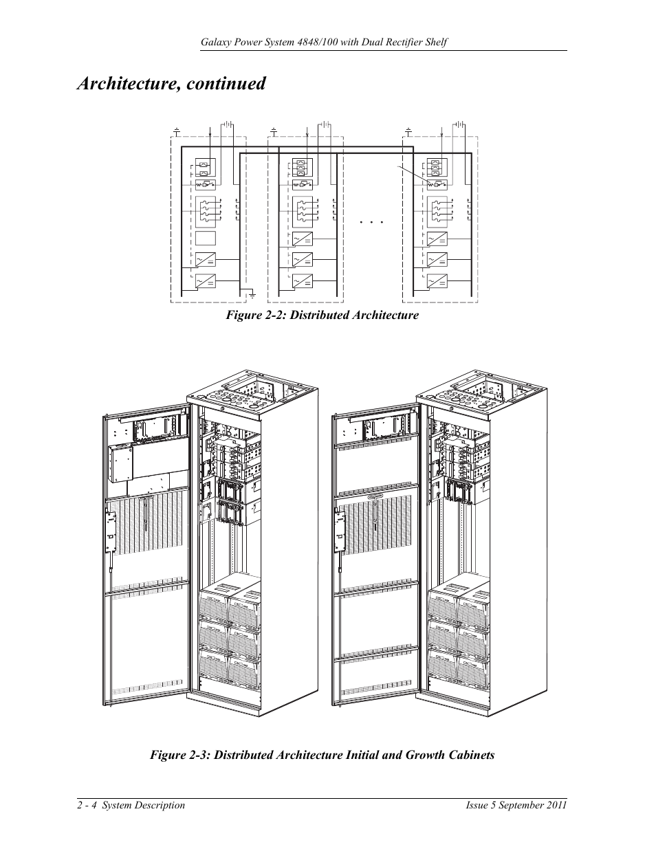Figure 2-2: distributed architecture, Architecture, continued | GE Industrial Solutions GPS 4848_100 Users Guide (dual rectifier shelf) User Manual | Page 24 / 118