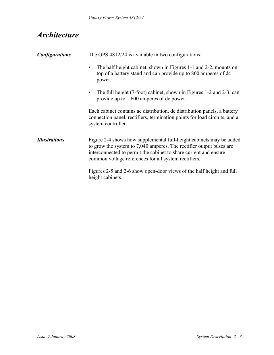 Architecture, Configurations, Illustrations | Architecture 2-3, Configurations 2-3 illustrations 2-3 | GE Industrial Solutions GPS 4812_24 User Manual | Page 23 / 126