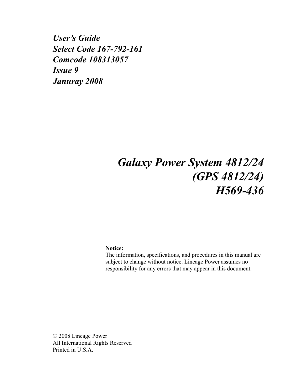 GE Industrial Solutions GPS 4812_24 User Manual | Page 3 / 126
