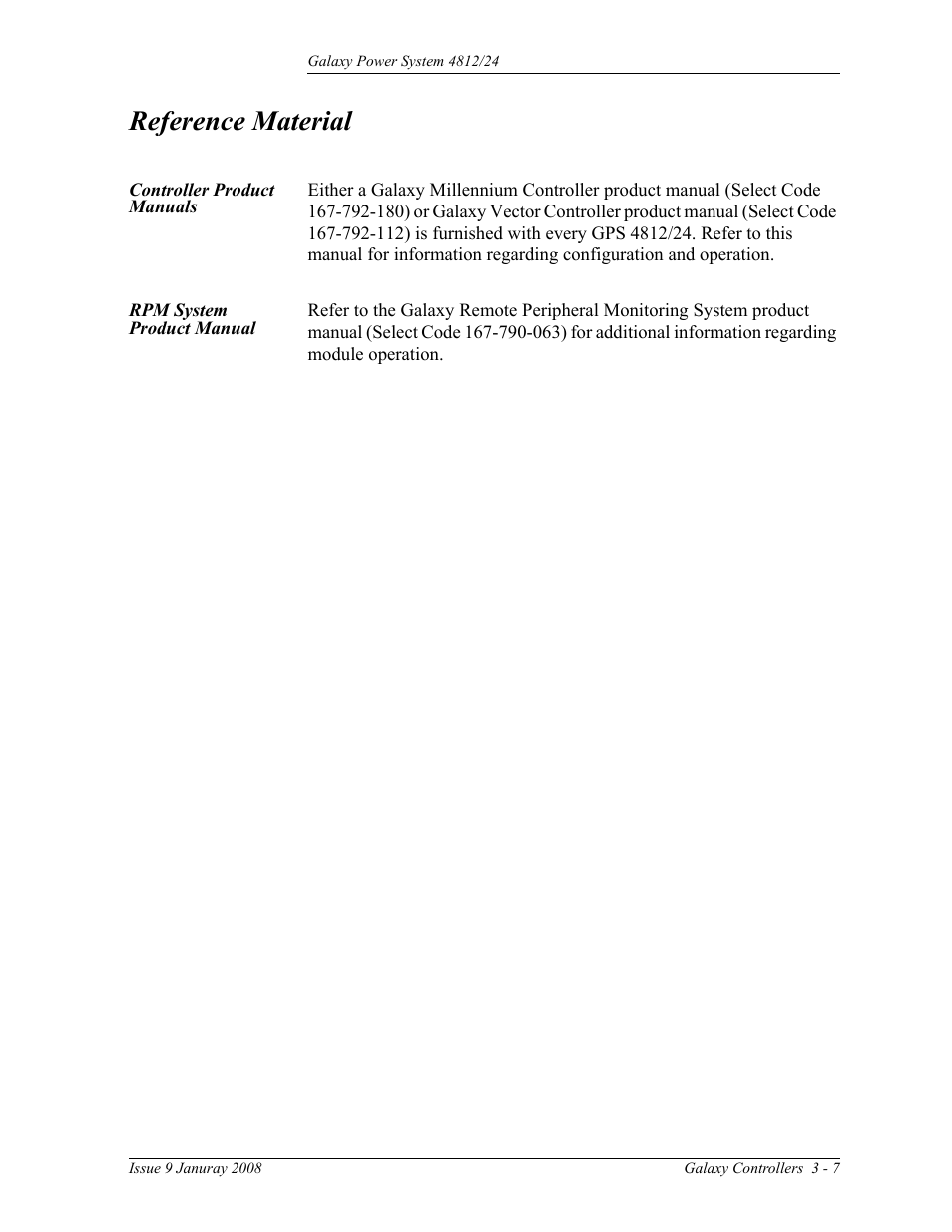 Reference material, Controller product manuals, Rpm system product manual | GE Industrial Solutions GPS 4812_24 User Manual | Page 35 / 126