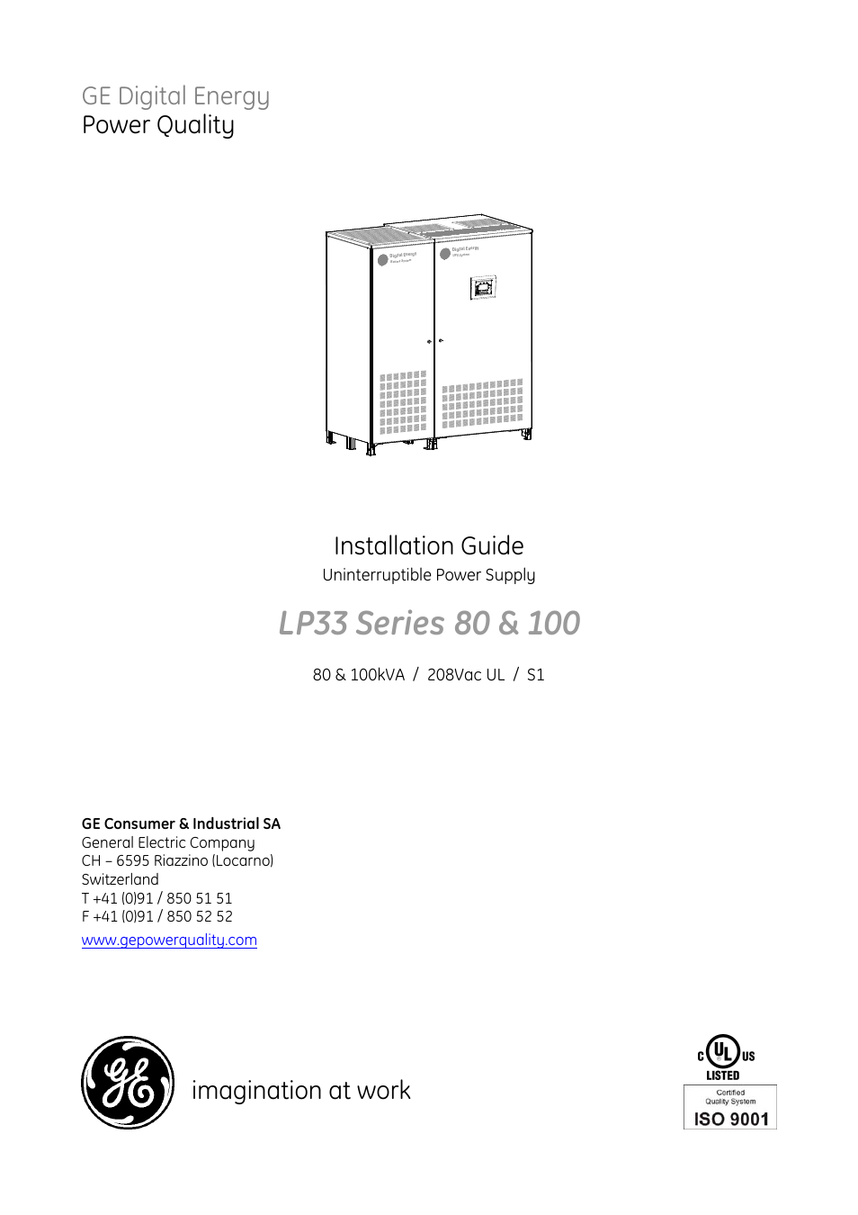 GE Industrial Solutions LP33 Series 80 & 100 Installation Guide User Manual | 47 pages