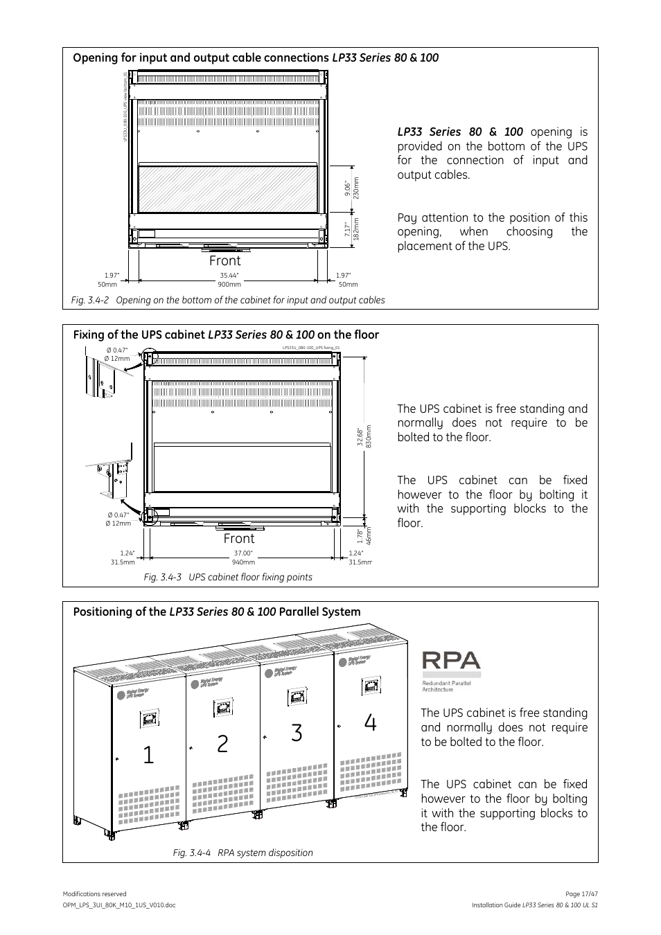 Front | GE Industrial Solutions LP33 Series 80 & 100 Installation Guide User Manual | Page 17 / 47