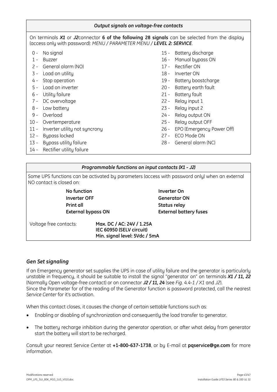 GE Industrial Solutions LP33 Series 80 & 100 Installation Guide User Manual | Page 43 / 47