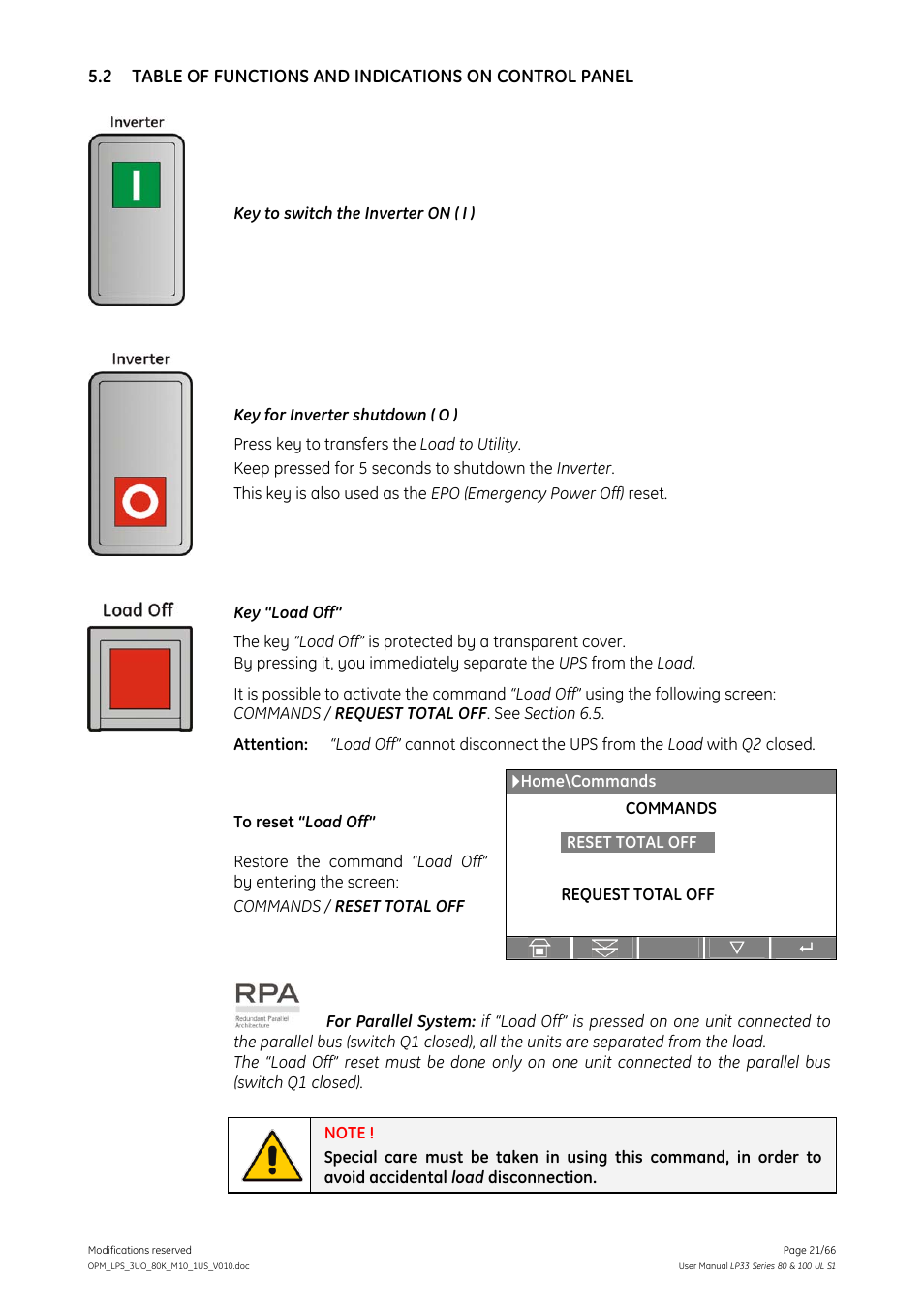 GE Industrial Solutions LP33 Series 80 & 100 User Manual User Manual | Page 21 / 66