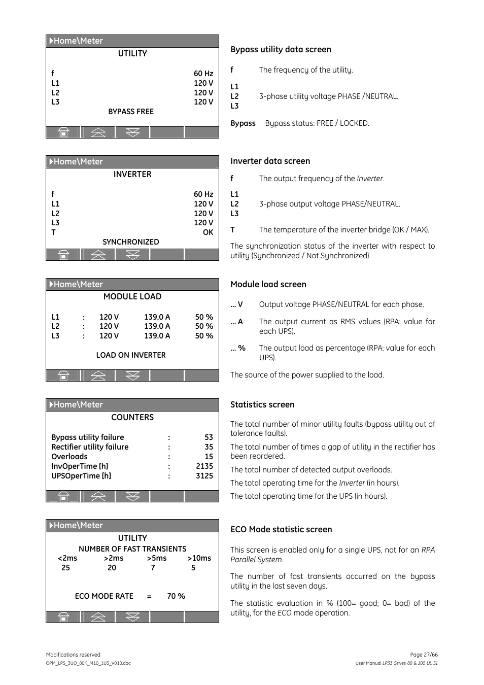 GE Industrial Solutions LP33 Series 80 & 100 User Manual User Manual | Page 27 / 66