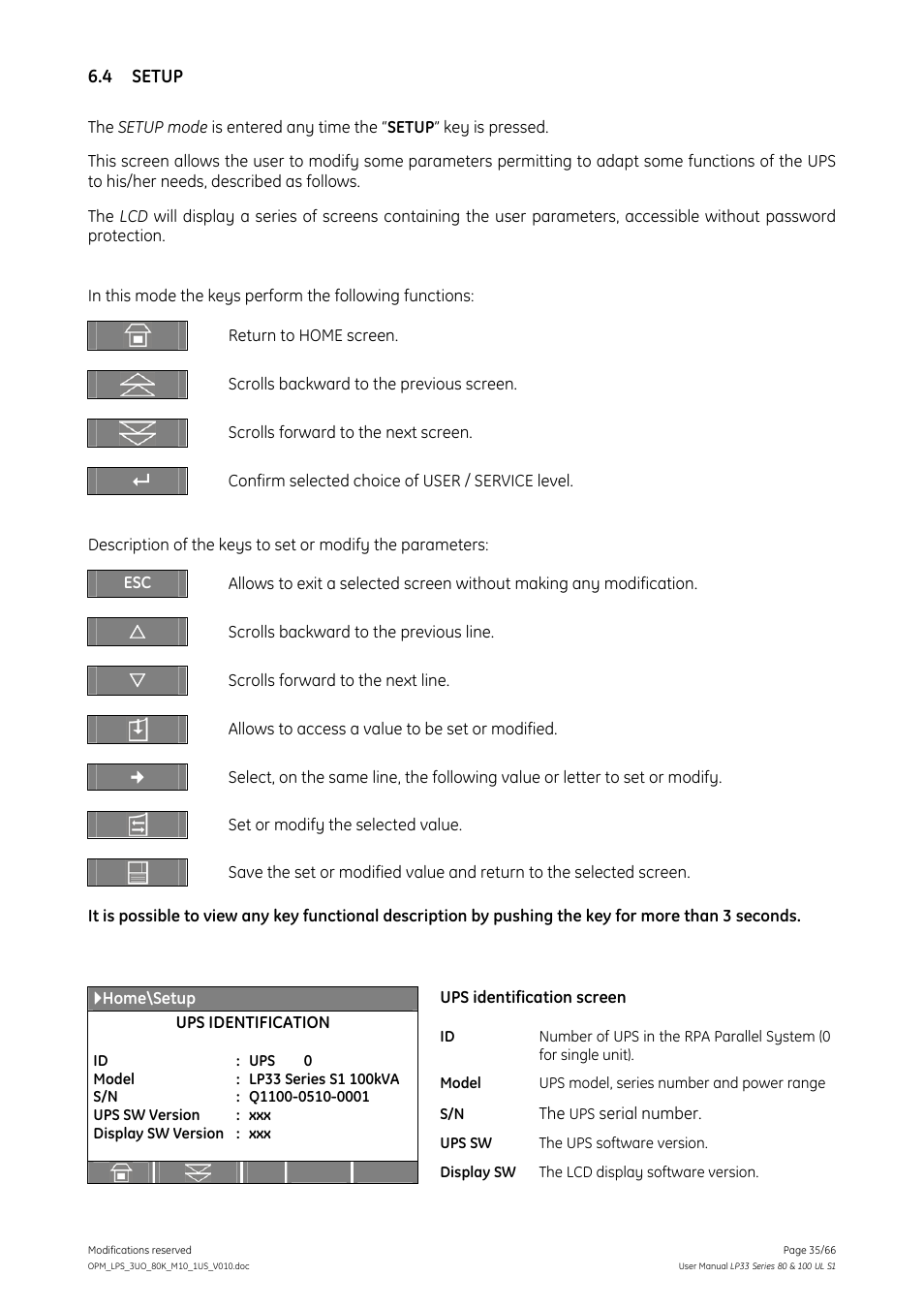 4 setup, Setup | GE Industrial Solutions LP33 Series 80 & 100 User Manual User Manual | Page 35 / 66