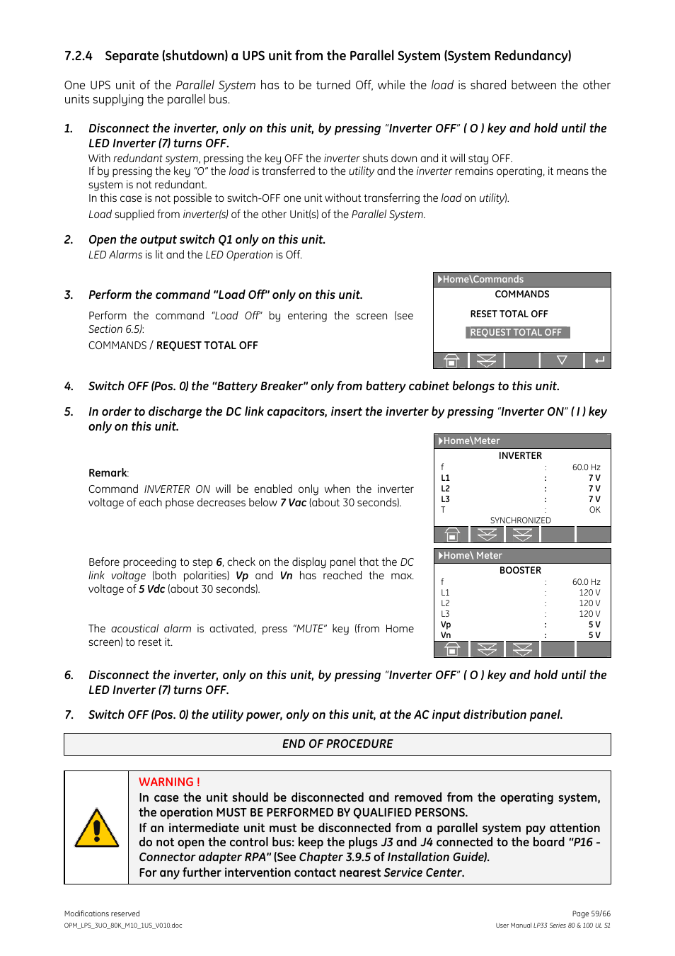 GE Industrial Solutions LP33 Series 80 & 100 User Manual User Manual | Page 59 / 66
