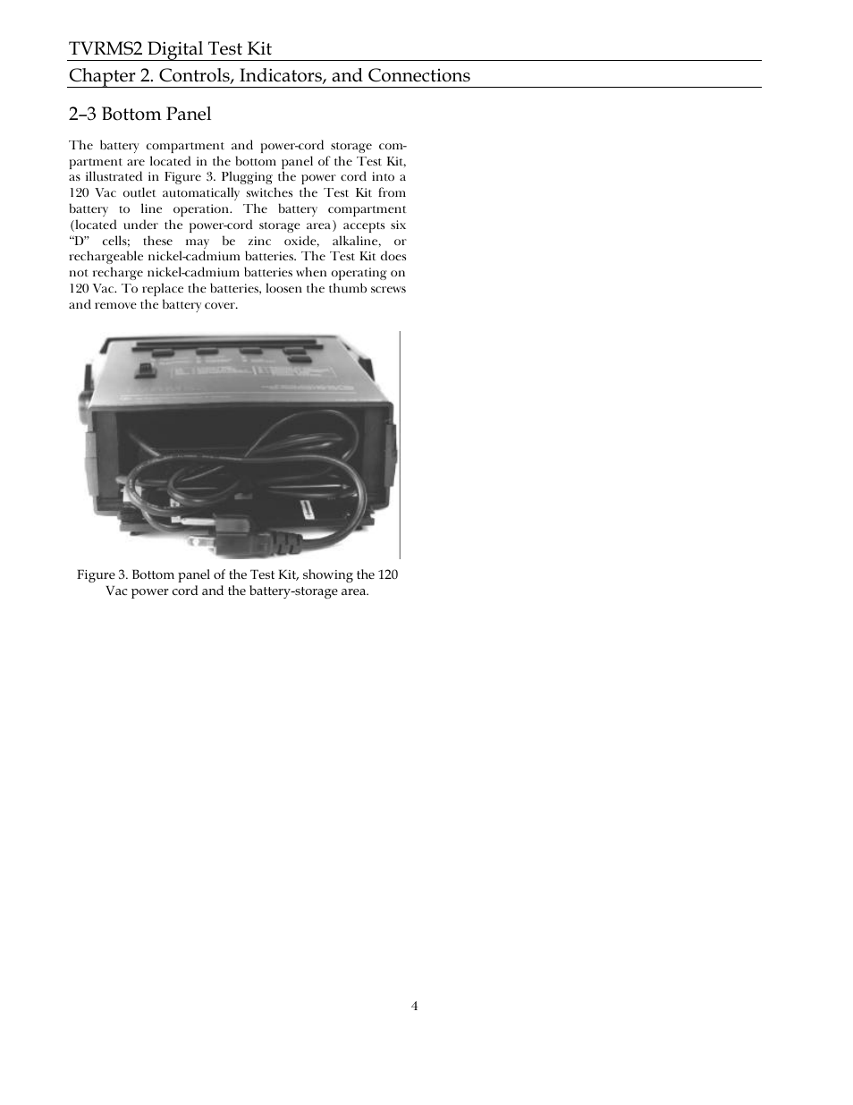 2–3 bottom panel | GE Industrial Solutions TVRMS2 Digital Test Kit User Manual | Page 10 / 28