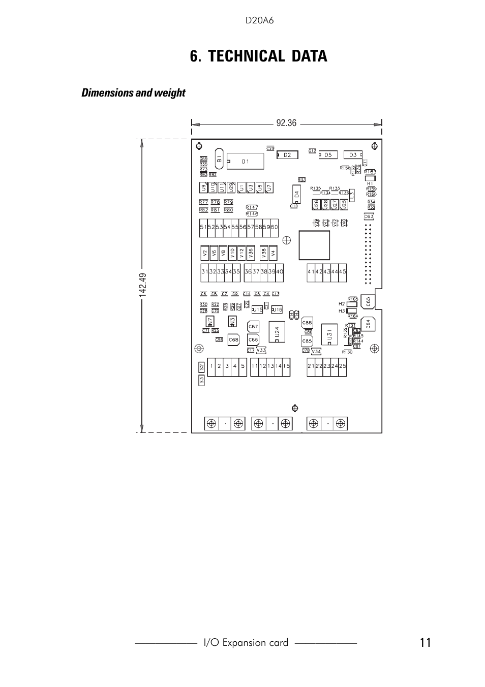 Technical data, Dimensions and weight, General data | GE Industrial Solutions D20A6 expanded I_O for AV-300i Drives User Manual | Page 11 / 16