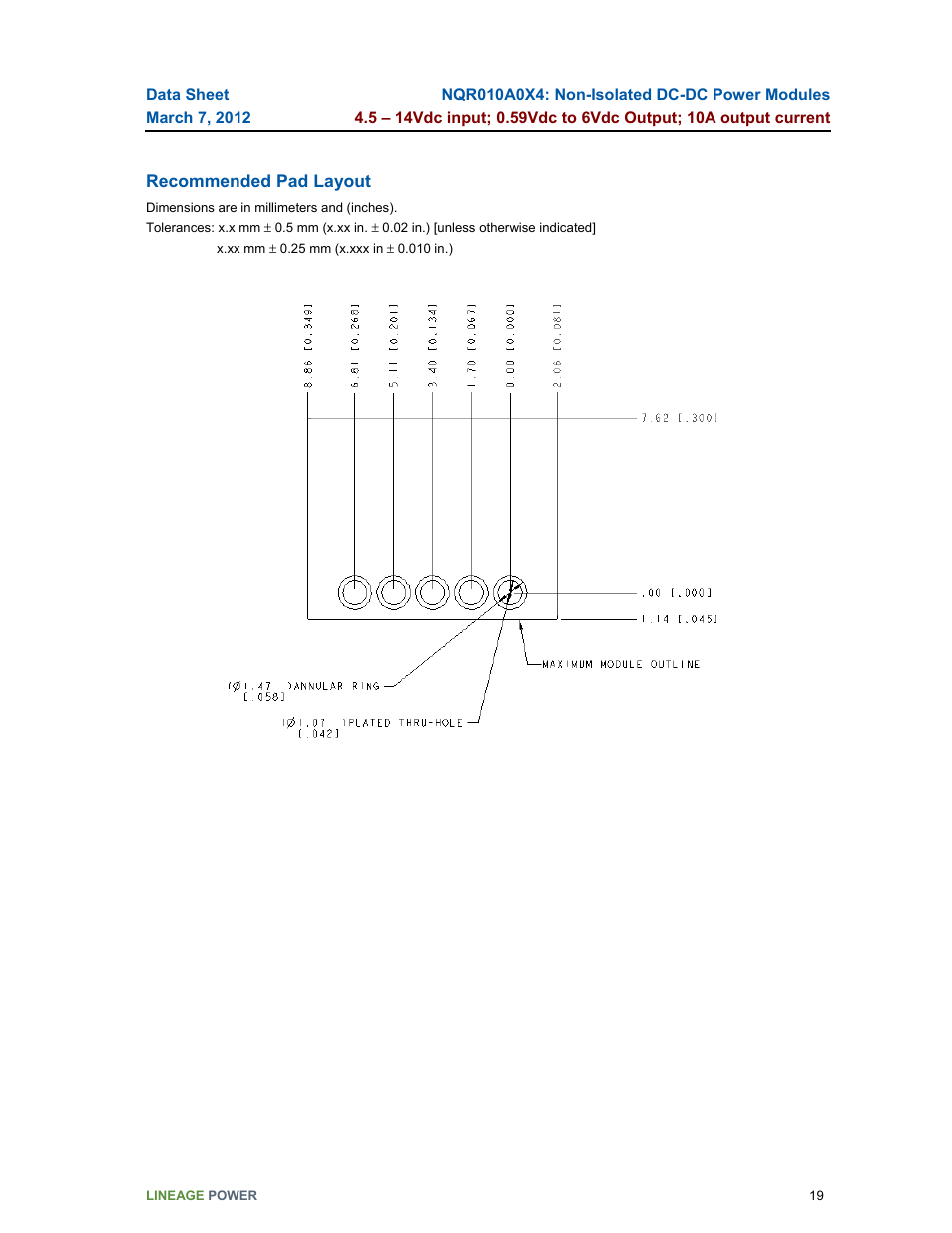 GE Industrial Solutions NQR010A0X4 User Manual | Page 19 / 20