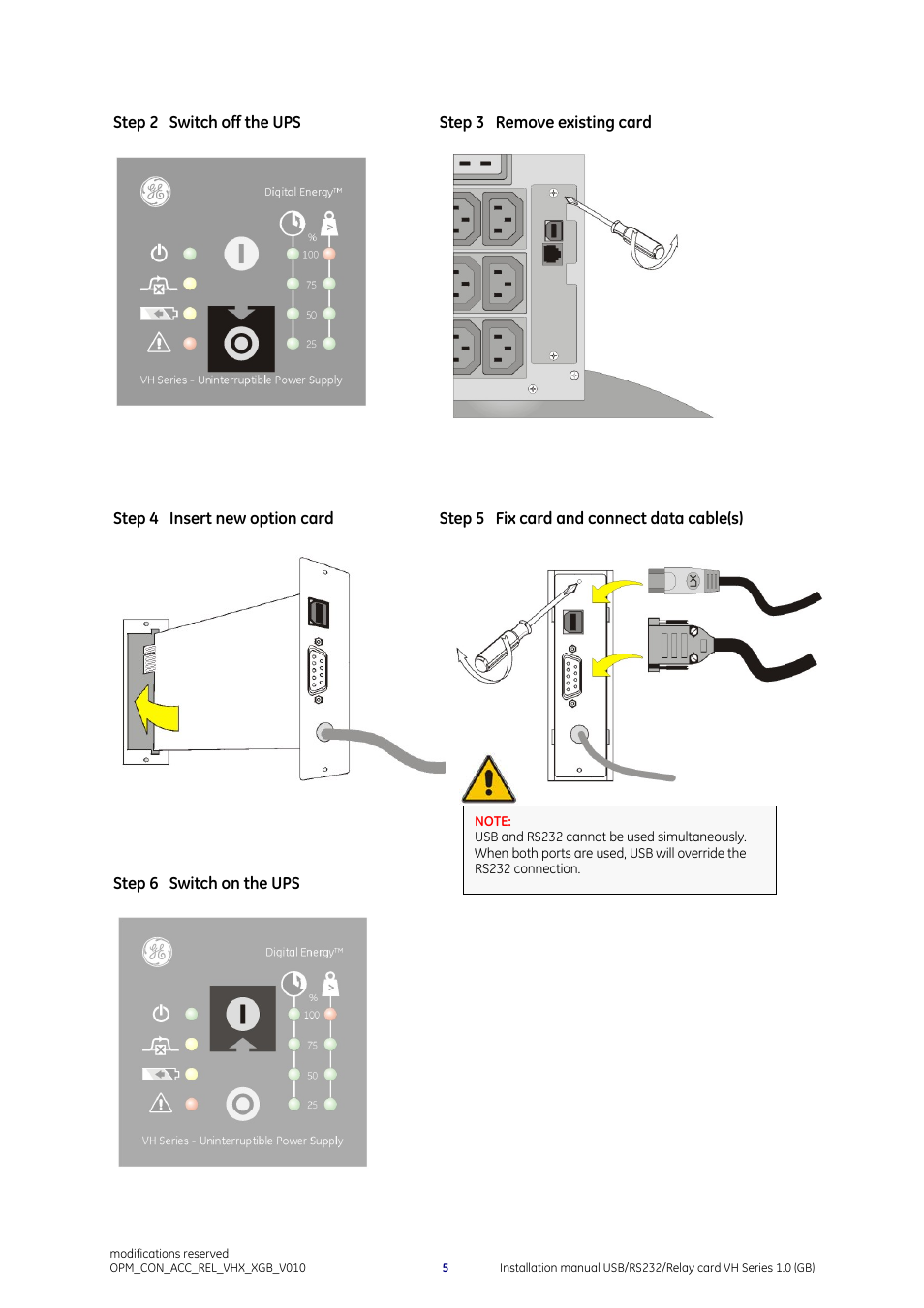 GE Industrial Solutions Digital Energy USB_RS232_Relay Interface Card User Manual | Page 6 / 7