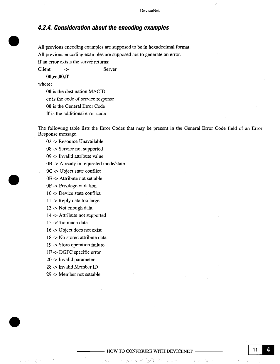 Lila, Consideration about the encoding examples | GE Industrial Solutions OKCV3000CN DeviceNet User Manual | Page 29 / 64