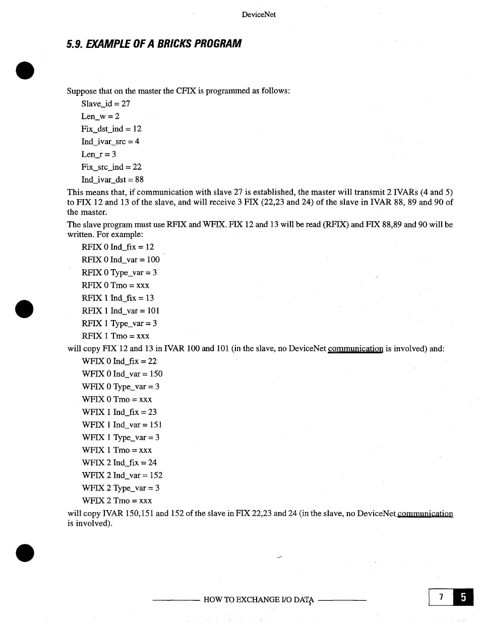 Example ofa bricks program | GE Industrial Solutions OKCV3000CN DeviceNet User Manual | Page 37 / 64