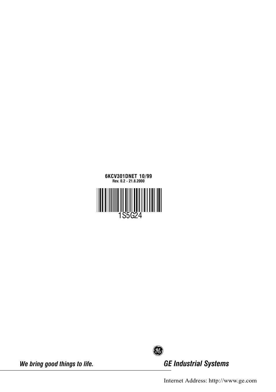Ge industrial systems | GE Industrial Solutions 6KCV301DNET User Manual | Page 36 / 36