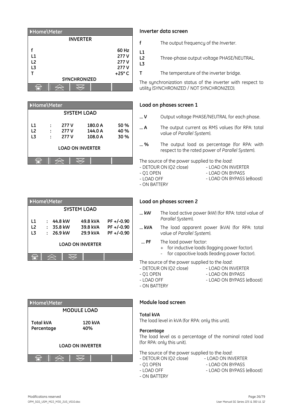 GE Industrial Solutions SG Series 225 & 300 Operating Manual User Manual | Page 26 / 79