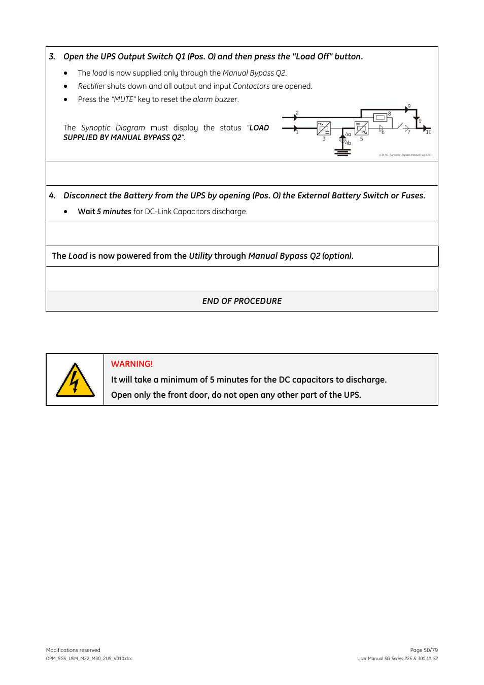 GE Industrial Solutions SG Series 225 & 300 Operating Manual User Manual | Page 50 / 79
