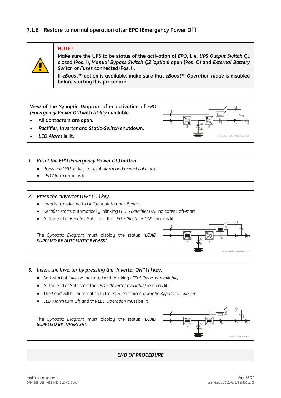 GE Industrial Solutions SG Series 225 & 300 Operating Manual User Manual | Page 55 / 79