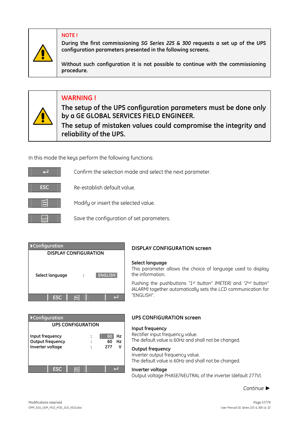 GE Industrial Solutions SG Series 225 & 300 Operating Manual User Manual | Page 57 / 79