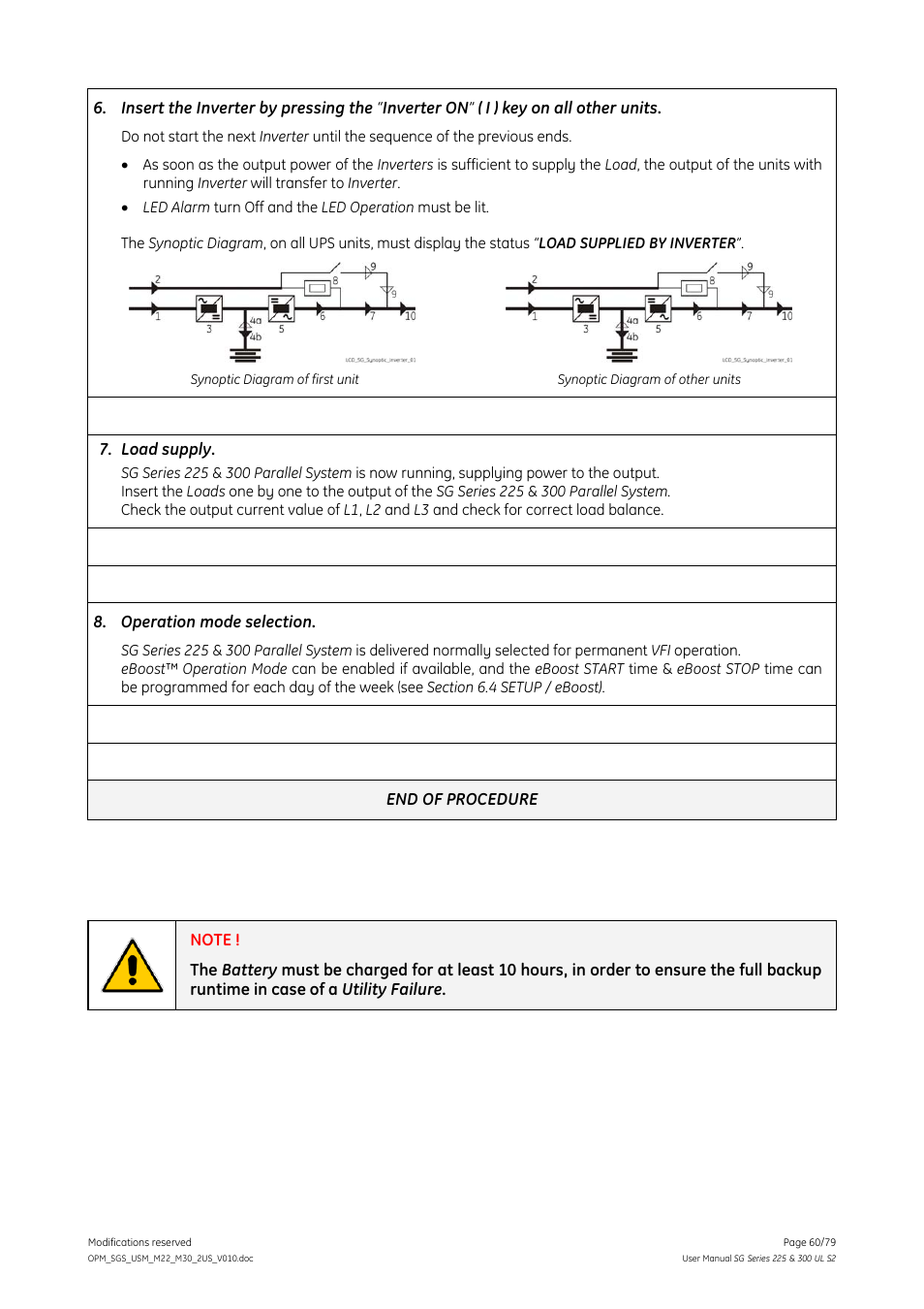 GE Industrial Solutions SG Series 225 & 300 Operating Manual User Manual | Page 60 / 79