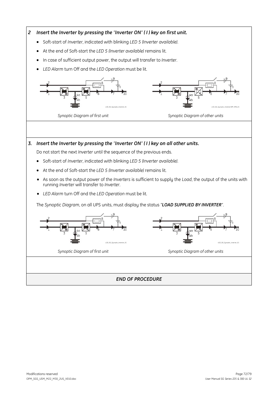 GE Industrial Solutions SG Series 225 & 300 Operating Manual User Manual | Page 72 / 79