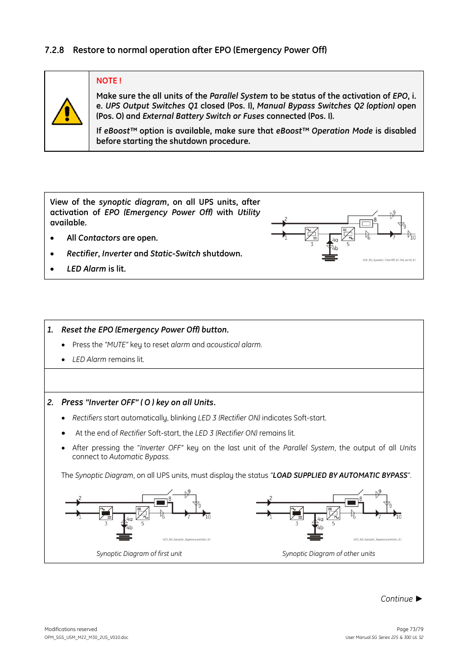 GE Industrial Solutions SG Series 225 & 300 Operating Manual User Manual | Page 73 / 79