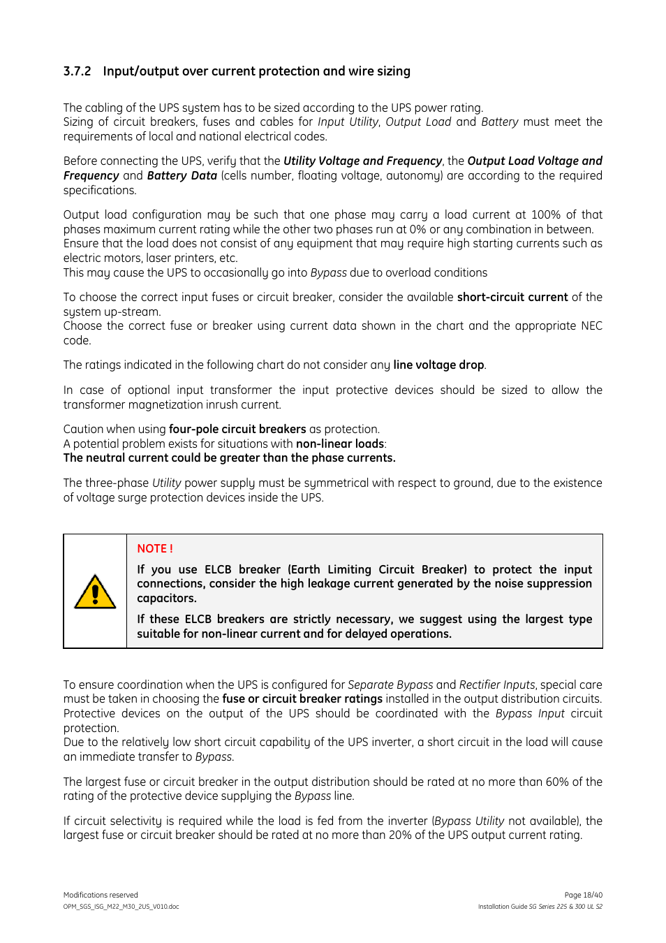 GE Industrial Solutions SG Series 225 & 300 Installation Guide User Manual | Page 18 / 40