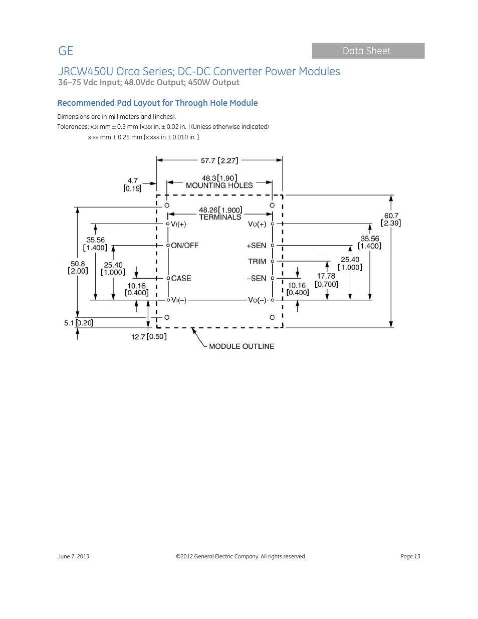 GE Industrial Solutions JRW450U Orca Series User Manual | Page 13 / 14