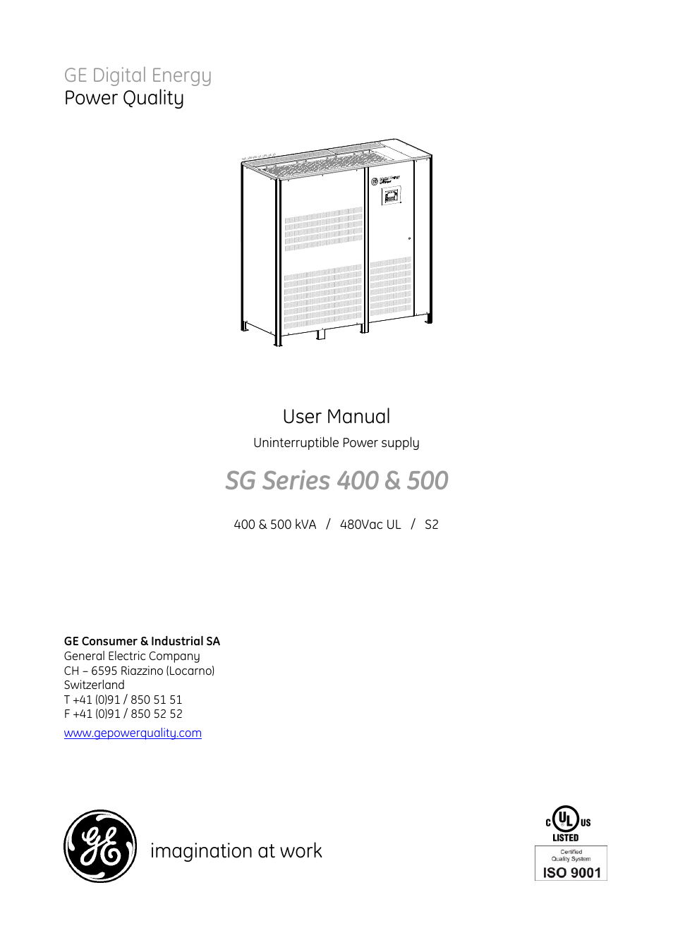 GE Industrial Solutions SG Series 400 & 500 Operating Manual User Manual | 79 pages