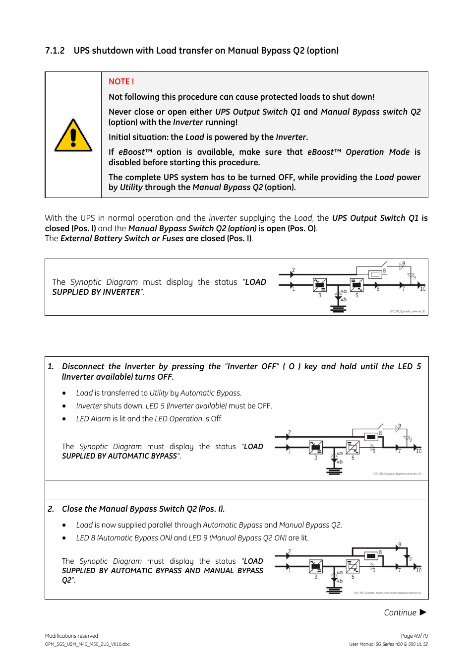 GE Industrial Solutions SG Series 400 & 500 Operating Manual User Manual | Page 49 / 79