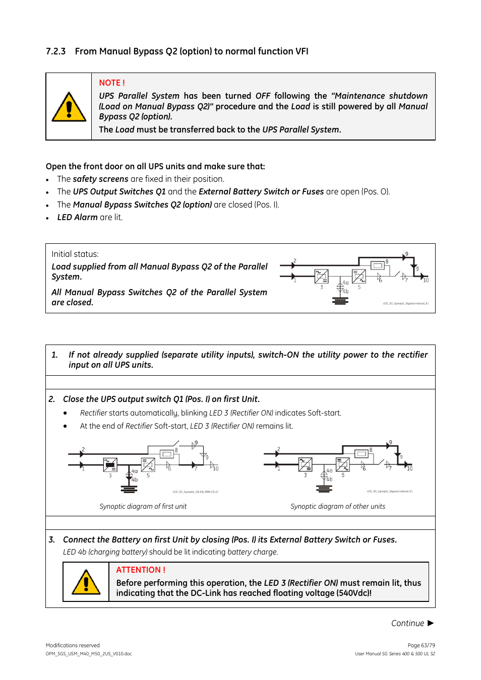 GE Industrial Solutions SG Series 400 & 500 Operating Manual User Manual | Page 63 / 79
