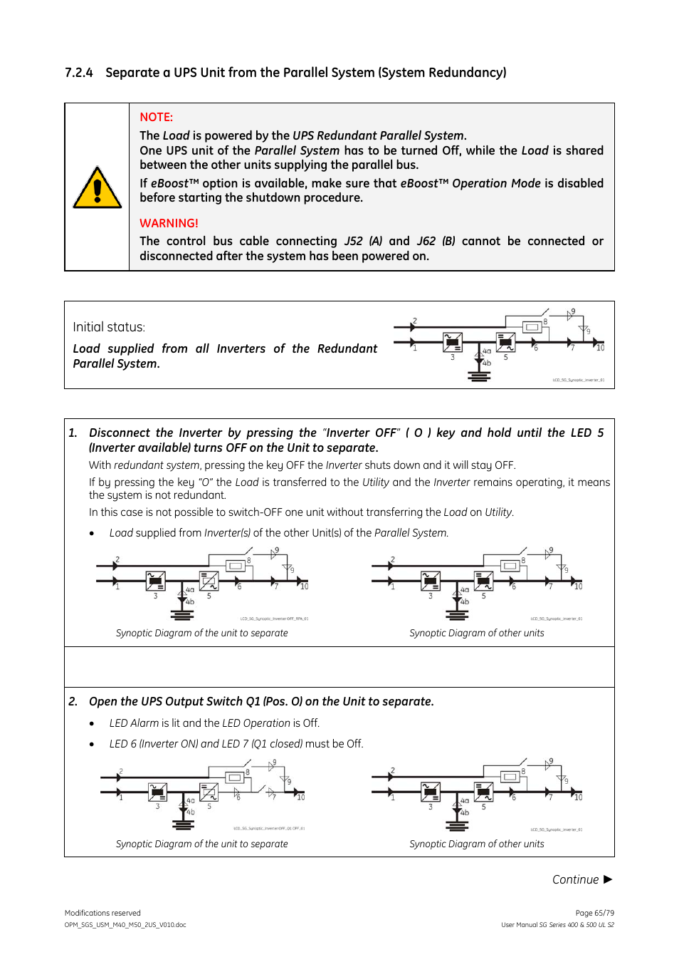 GE Industrial Solutions SG Series 400 & 500 Operating Manual User Manual | Page 65 / 79