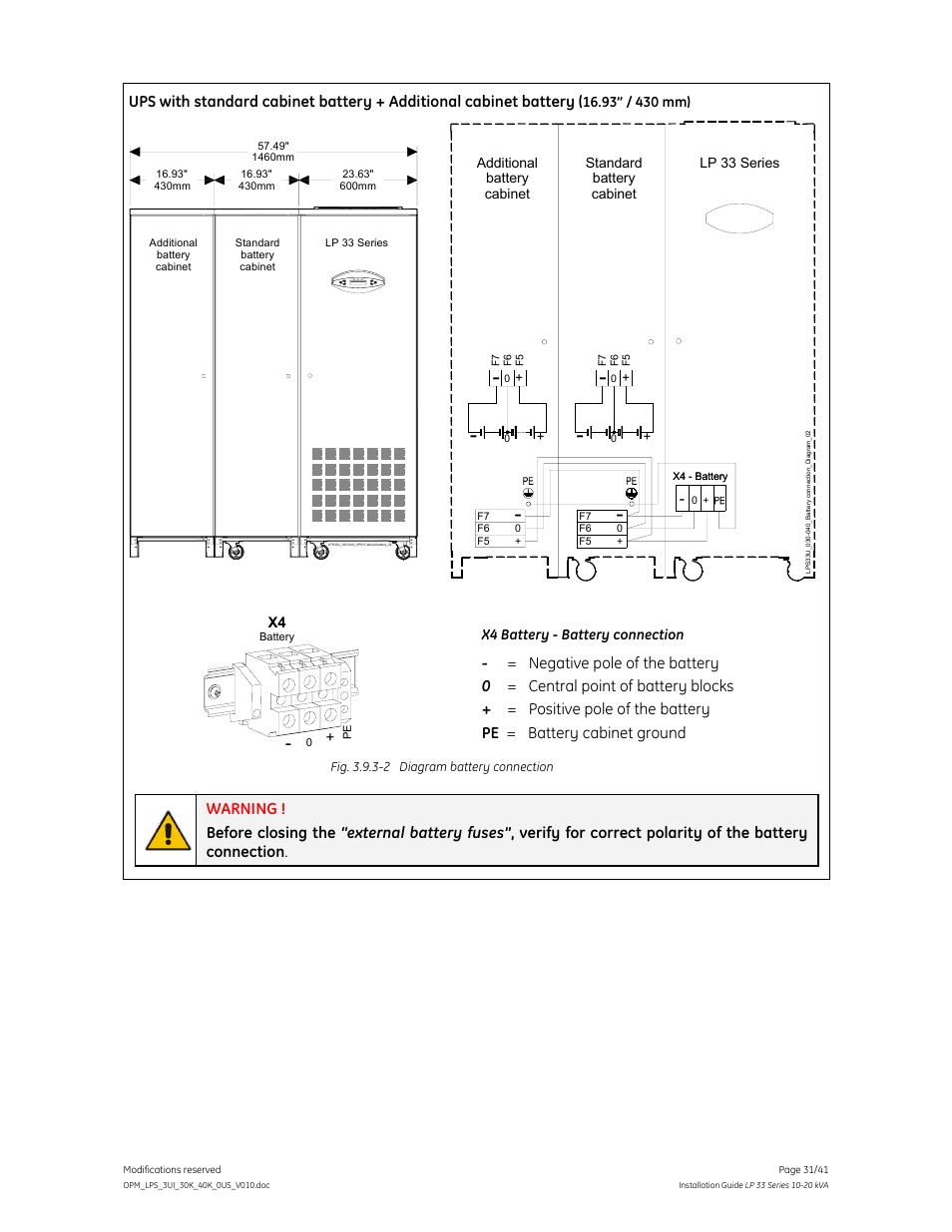 GE Industrial Solutions LP 33 Series 30 & 40 kVA Installation Guide User Manual | Page 31 / 41
