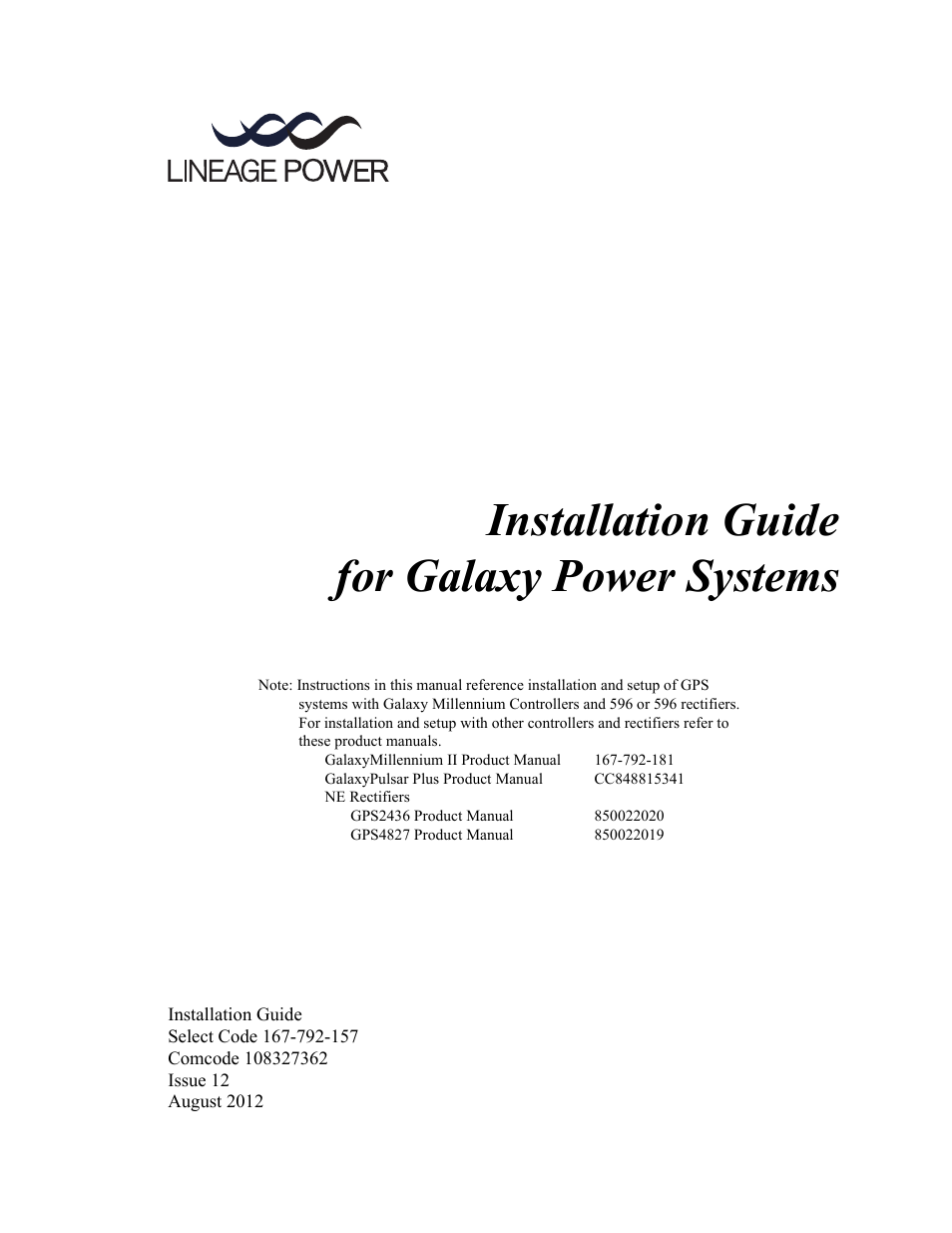 GE Industrial Solutions Galaxy Power Systems User Manual | 220 pages